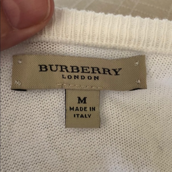 Burberry Pink and White Argyle Wrap Sweater - Picture 14 of 16